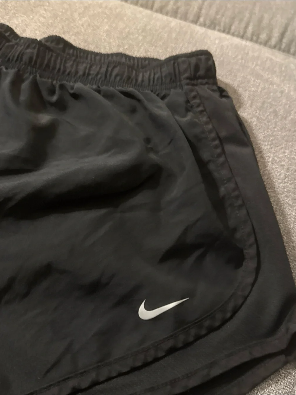 Nike Women's Black and Neon Yellow Athletic Shorts